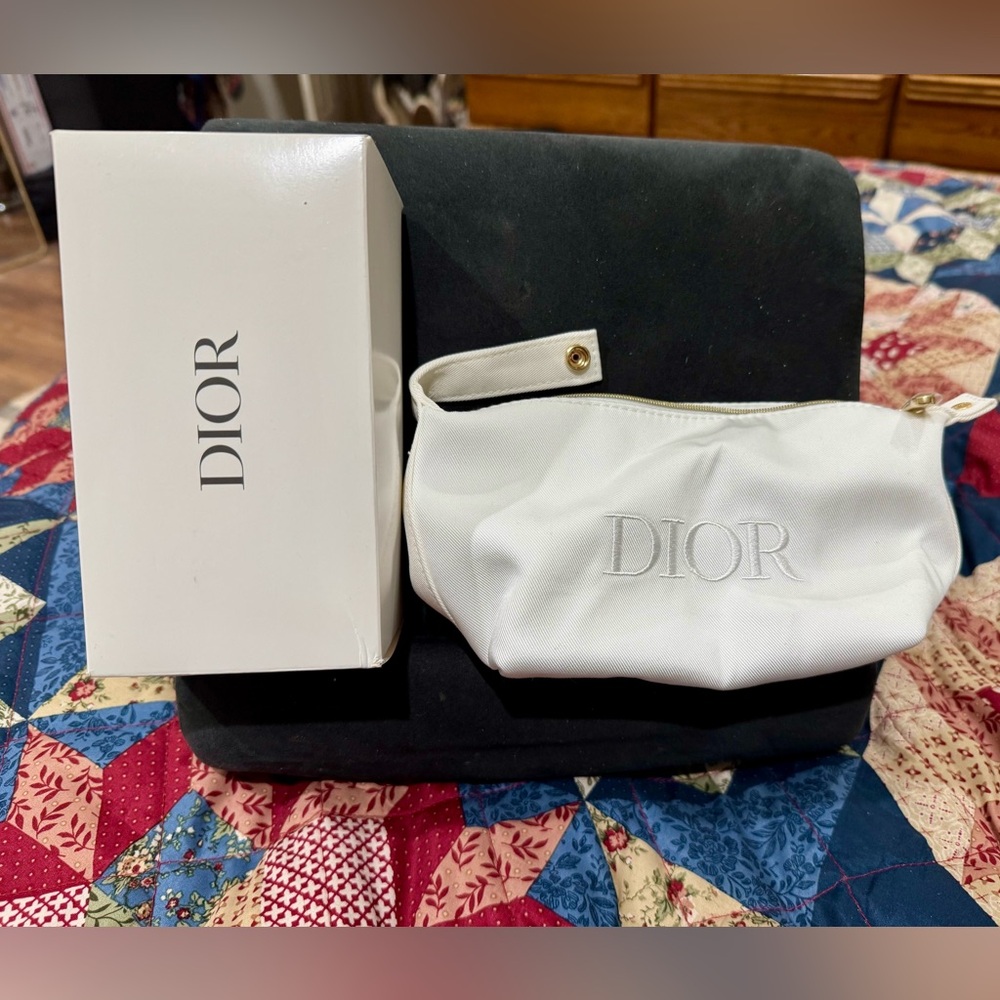 Dior White Cosmetic Bag/pouch